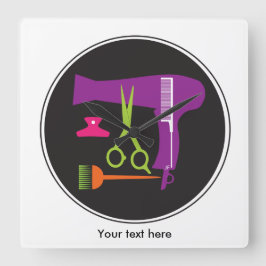 Relógio Quadrado Ferramentas dos penteados