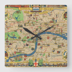 Relógio Quadrado Festival de Grâ Bretanha: Guia ao mapa de Londres