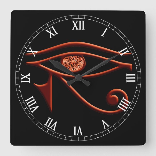 Relógio Quadrado Fiery Eye of Horus Roman Numerals Clock (Frente)