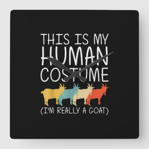 Relógio Quadrado Figurino Humano de Goat Halloween
