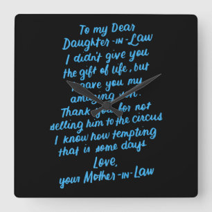 Relógio Quadrado Filha Engraçada De Direito Para Minha Querida Filh