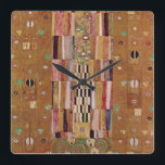 Relógio Quadrado Fim do Muro, Stoclet Frieze por Gustav Klimt<br><div class="desc">End of Wall, Stoclet Frieze (1905-1911), de Gustav Klimt, é uma pintura antiga de Art Nouveau, com um padrão geométrico em tons de ouro. O Stoclet Frieze é uma série de painéis do simbolismo e o último trabalho mural do excelente de Gustav Klimt. Foram pintados na sala de jantar do...</div>