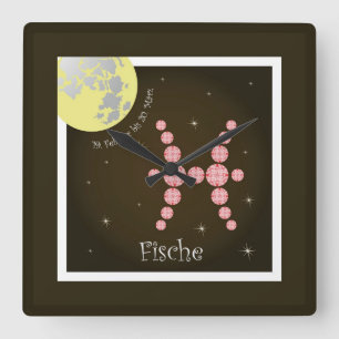 Relógio Quadrado Fische 19. fevereiro bis 20. März Uhr