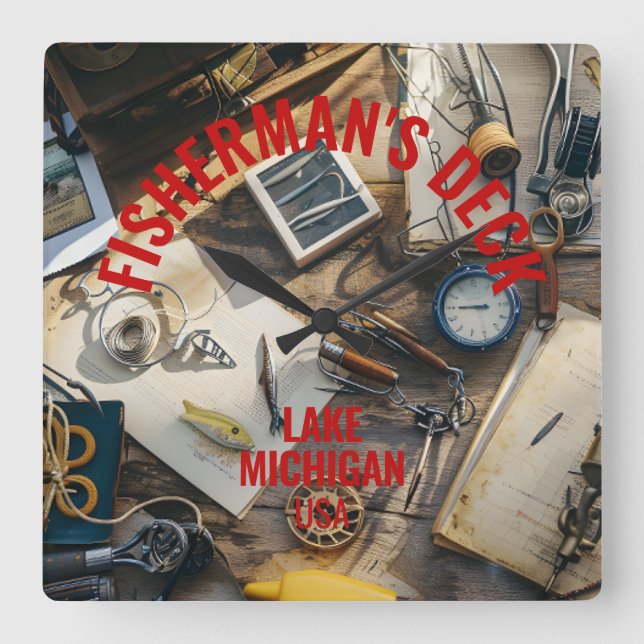 Relógio Quadrado Fisherman’s Deck  (Frente)