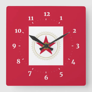 Relógio Quadrado Flag of Birmingham, Alabama Square Wall Clock