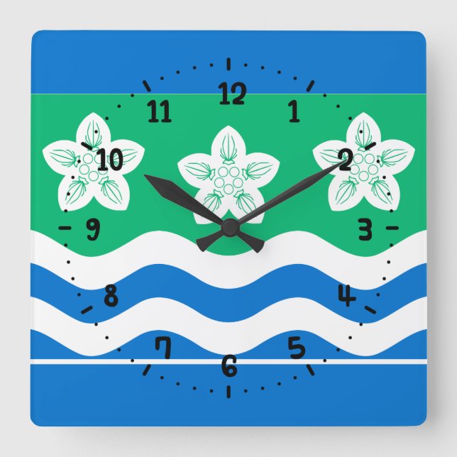Relógio Quadrado Flag of Cumberland Square Wall Clock (Frente)