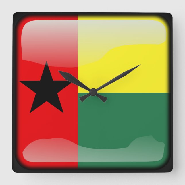 Relógio Quadrado Flag of Guinea-Bissau (Frente)