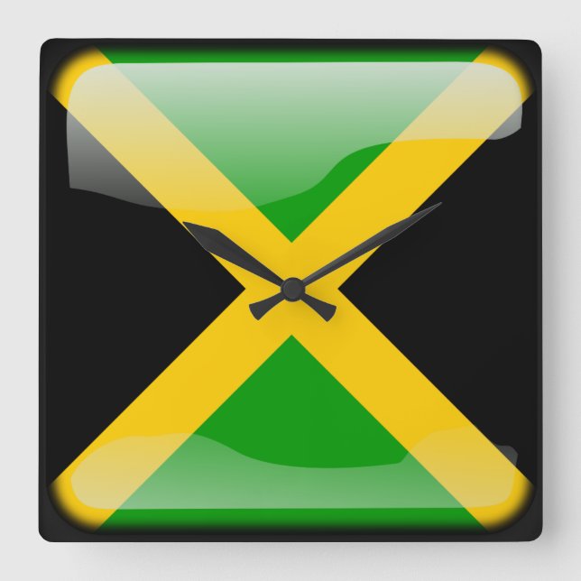 Relógio Quadrado Flag of Jamaica (Frente)