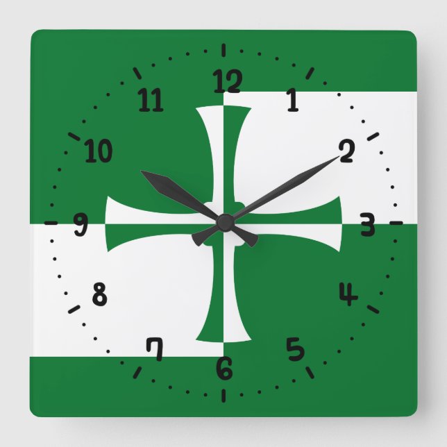 Relógio Quadrado Flag of Kirkcudbrightshire Square Wall Clock (Frente)