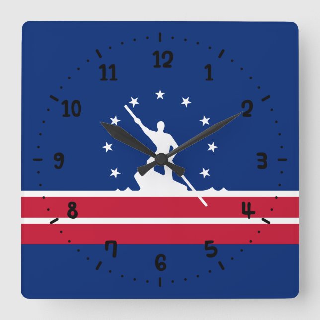 Relógio Quadrado Flag of Richmond, Virginia Square Wall Clock (Frente)