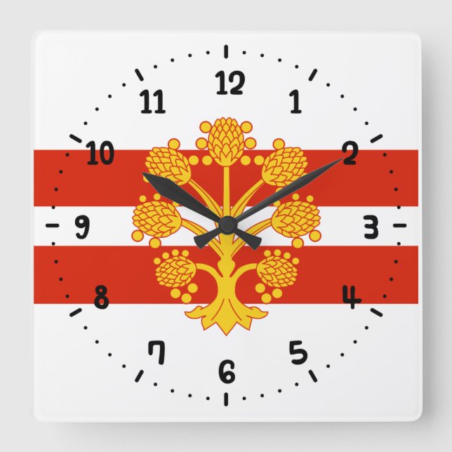 Relógio Quadrado Flag of Westmorland Square Wall Clock (Frente)