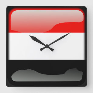 Relógio Quadrado Flag of Yemen