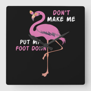 Relógio Quadrado Flamingo Flamingo Com Óculos Não Me Faça Colocar