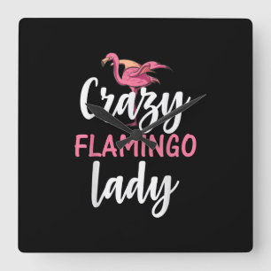 Relógio Quadrado Flamingo - Presentes de Lady Flamingo Loucos