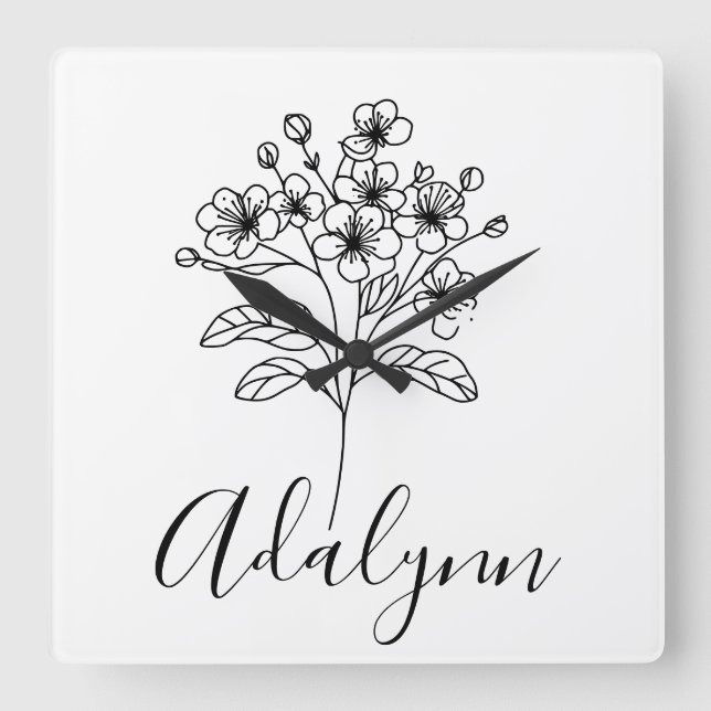 Relógio Quadrado Fleece Blanket (Frente)