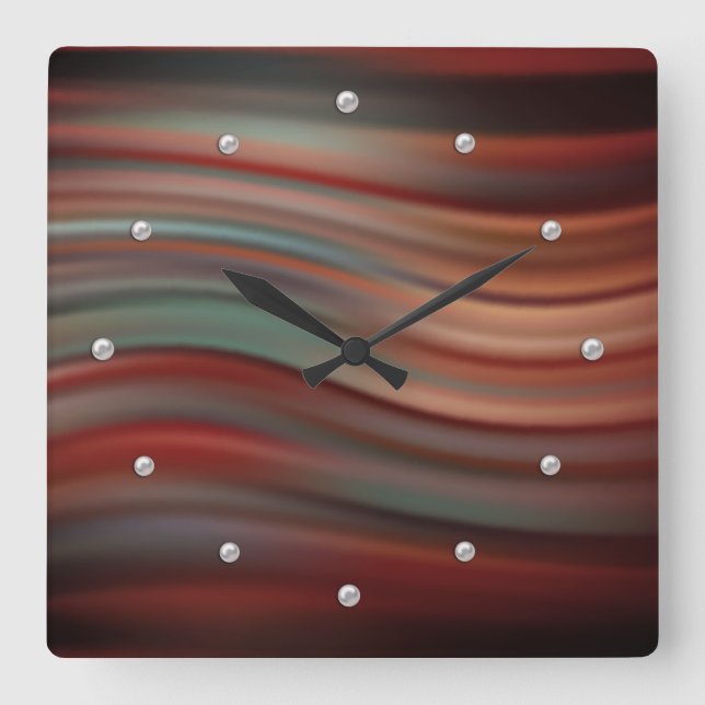 Relógio Quadrado Flo líquido design de textura simples moderna de s (Frente)