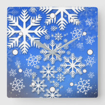Flocos de neve e estrelas Design azul e branco