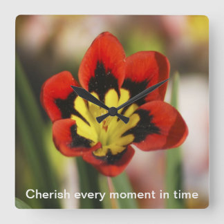 Relógio Quadrado Flor a ser amada