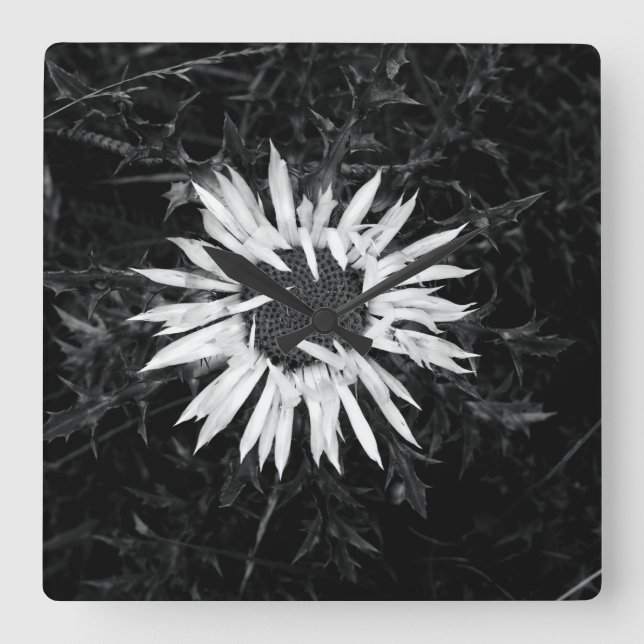 Relógio Quadrado Flor Antigo (Frente)