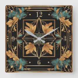 Relógio Quadrado Flor barroco