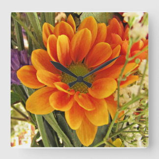 Relógio Quadrado Flor bonito