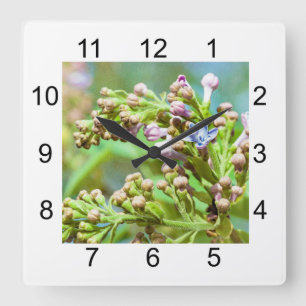 Relógio Quadrado Flor Lilac - Primus Inter Pares