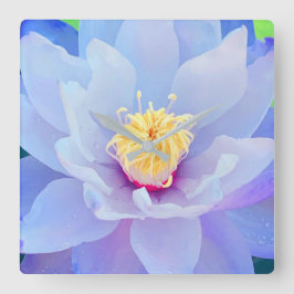 Relógio Quadrado Floral Clock - Lavender