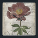 Relógio Quadrado Floral I Francês<br><div class="desc">Floral</div>