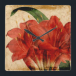 Relógio Quadrado Floral VIII vibrante<br><div class="desc">Floral</div>