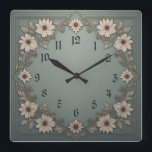 Relógio Quadrado Flores Art Deco<br><div class="desc">design de relógio do excelente. Você vai adorar como os outros. Esteja livre para usar este design para outro produto que você quiser ou para personalizar e adicionar seu texto. Siga-me para mais. Obrigado. Tenha um bom dia.</div>