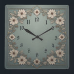 Relógio Quadrado Flores Art Deco<br><div class="desc">design de relógio do excelente. Você vai adorar como os outros. Esteja livre para usar este design para outro produto que você quiser ou para personalizar e adicionar seu texto. Siga-me para mais. Obrigado. Tenha um bom dia.</div>