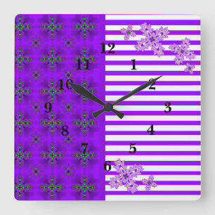 Relógio Quadrado Flores de Artdeco no Estilo Retroativo