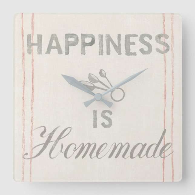 Relógio Quadrado Floursack Cozinha VIII (Frente)