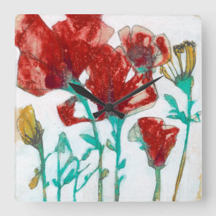 Relógio Quadrado Flower Expression II