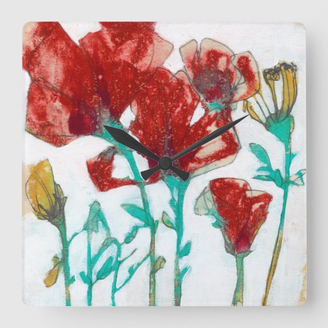 Relógio Quadrado Flower Expression II (Frente)