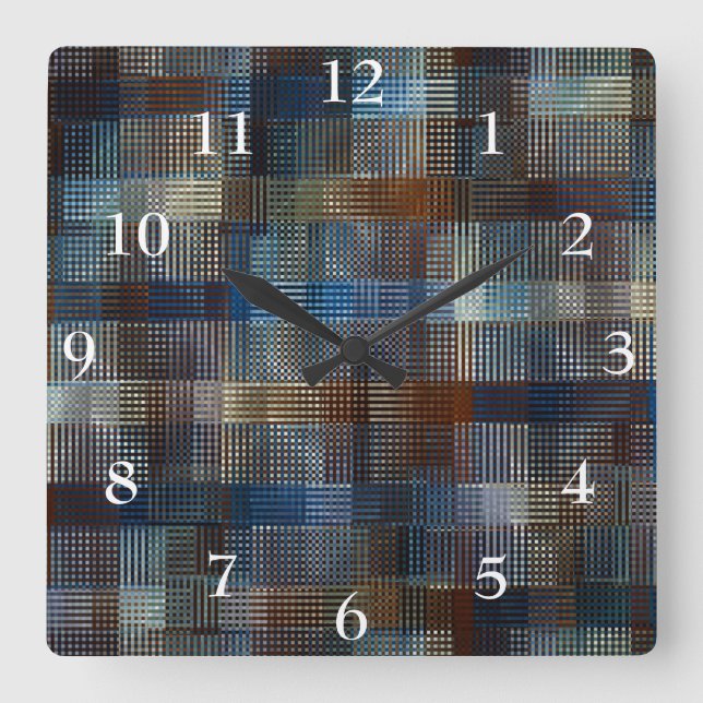 Relógio Quadrado Flutuação de tecelagem de metal (Frente)