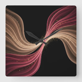 Relógio Quadrado Fluxo Eterno de Amor — Arte Romântica Abstrata
