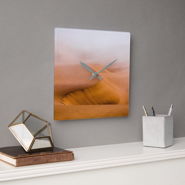 Relógio Quadrado Foggy Namib Desert (Escritório)