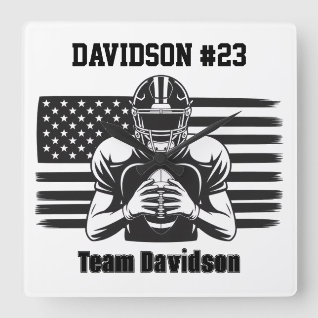 Relógio Quadrado Football Wall Clock (Frente)