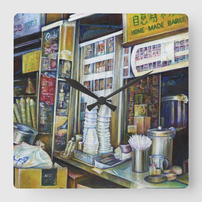 Relógio Quadrado Forças de Luz Imobilizadas Emocionalmente, Singapu (Frente)