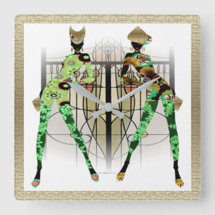 Relógio Quadrado Forma da selva de Hip Hop