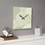 Relógio Quadrado Formas abstrato de tons de terra pastel<br><div class="desc">Lindas cores pastéis de verduras claras e tons de terra,  abstrato orgânico,  formas modernas. Design de tendências e chic elegantes</div>