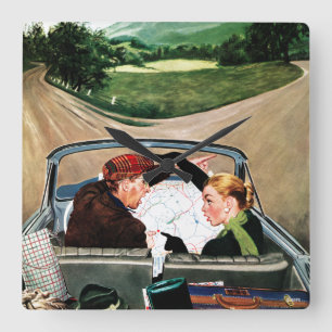 Relógio Quadrado Forquilha na estrada