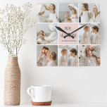 Relógio Quadrado Foto Collage Mãe Nós Amo Você Melhor Presente Mãe<br><div class="desc">Esta imagem de colagem é um presente perfeito para expressar seu amor pela sua mãe. O quadro é lindamente projetado com tons de rosa, adicionando um toque de feminilidade e elegância ao olhar geral. O quadro pode conter várias fotos de diferentes tamanhos, permitindo que você crie um monitor exclusivo e...</div>