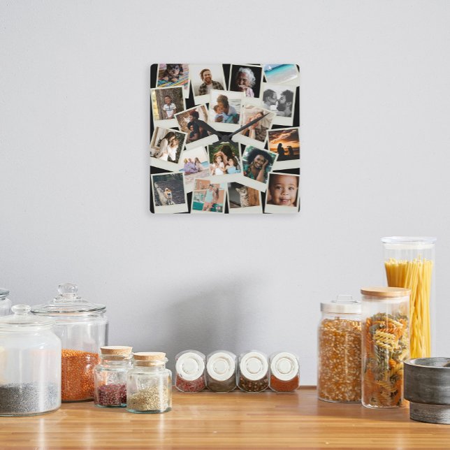 Relógio Quadrado Foto de Instantâneos Vintage (Criador carregado)