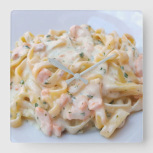 Relógio Quadrado Foto feita sob encomenda da comida da massa