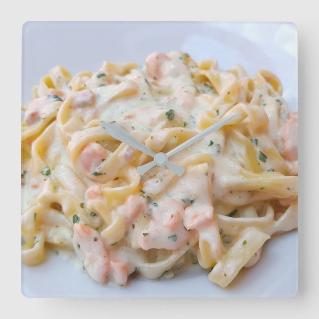 Relógio Quadrado Foto feita sob encomenda da comida da massa (Frente)