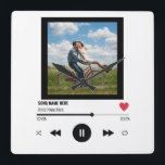 Relógio Quadrado Foto personalizada lança música de presente exclus<br><div class="desc">Foto personalizada lança música de presente exclusiva nossa música</div>