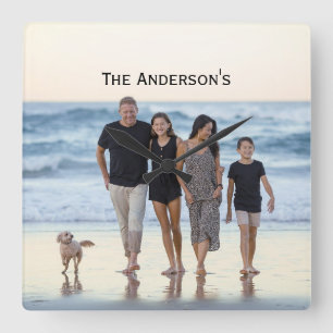 Relógio Quadrado Foto Personalizar Imagem Personalizar Monograma