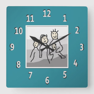 Relógio Quadrado Foto quadro cerceta personalizada